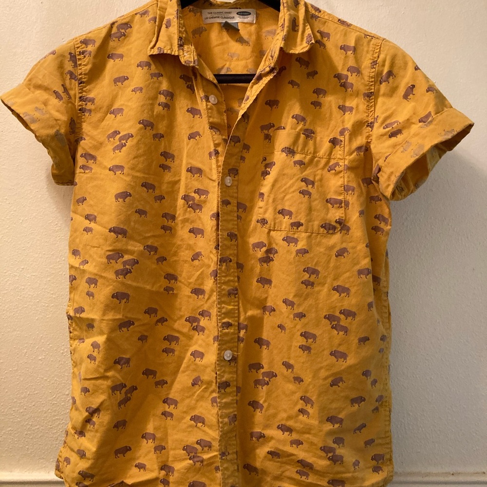 Buffalo print short sleeve Kids XL adult XS